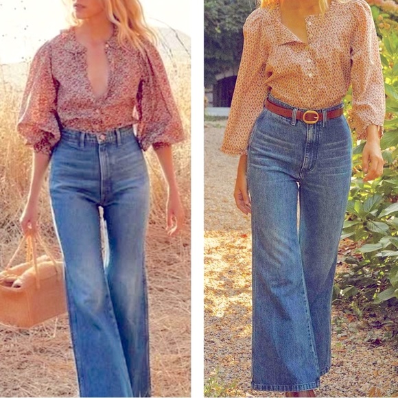 Doen Denim - DOEN Melody Jeans In Medium Blue Color High WaistFlared Vintage 70’s Vibe SZ 25